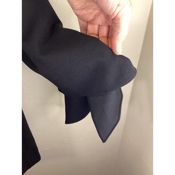 TIBI BLACK Shift Tie Cuffs Bracelet Sleeve Off Shoulder Short Jersey Dress 4 - Picture 5 of 5